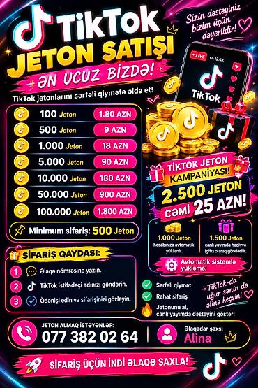 tiktok jeton alma: TikTok jeton satışı xidməti. TikTok canlı yayımlarında dəstək — 2