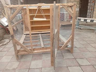 qəfəsler: Taxta konstruksiyalı iri quş/balıqçı qəfəsi – aviarium - Material — 1