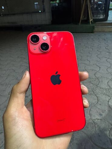 списанные айфоны: IPhone 14, Колдонулган, 128 ГБ, Кызыл, Коргоочу айнек, Каптама, 85 %