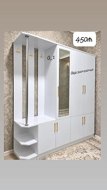 kunc ref: Ağ rəngli dəhliz dolabı və paltar asqısı komplekti (model: G_1) - — 1