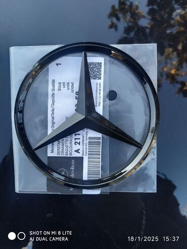 mercedes w204: Mercedes Loqo Emblem Znak Arxa Olcu 10mm. Qara parlaq. Piano black