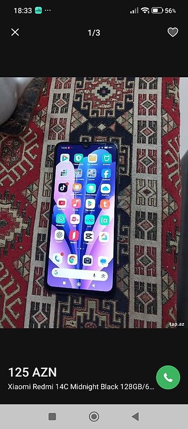 redmi note 12 pro max: Redmi 14C, 128 GB, rəng - Qara, İki sim kartlı — 1