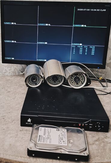 kofemolka qiymeti: Monitor DVR 8 cixislidir 3 ədəd demir korpus cöl kameralar gündüz gecə