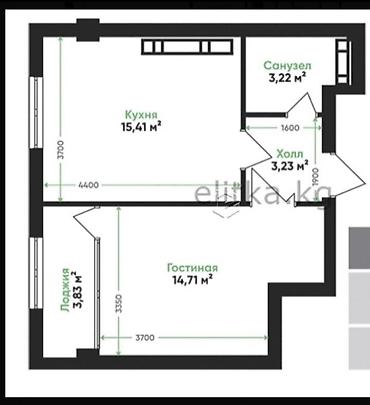 artwin: 1 комната, 41 м², Элитка, 11 этаж, ПСО (под самоотделку) — 1