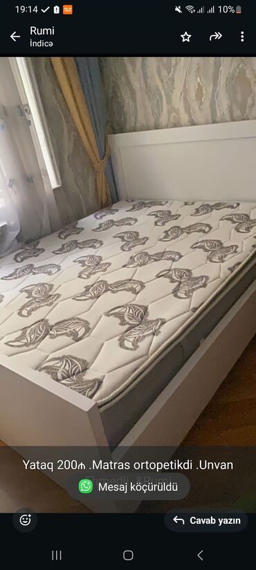 Mebel: Yataq 200₼ .Matras ortopetikdi .Unvan Ehmedli .&Rumi