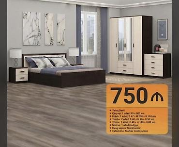 ikinci əl yatağ: Yataq Dəsti – 750 ₼ Komplektin tərkibi və ölçülər: - Çarpayı: 1 ədəd — 1