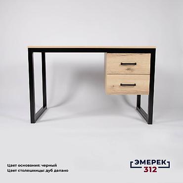 Офисные столы: Стол лофт с тумбой 120х60х75 дуб делано — 3
