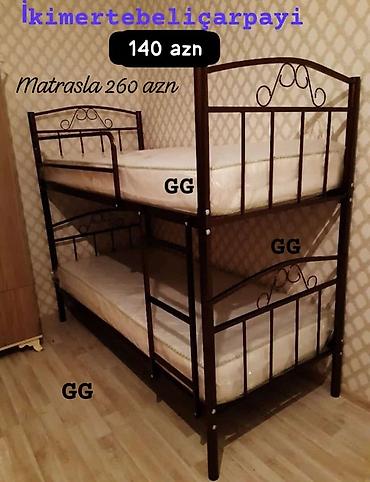 matras demiri: İkimərtəbəli metal çarpayı - Material: möhkəm metal konstruksiya, toz — 3
