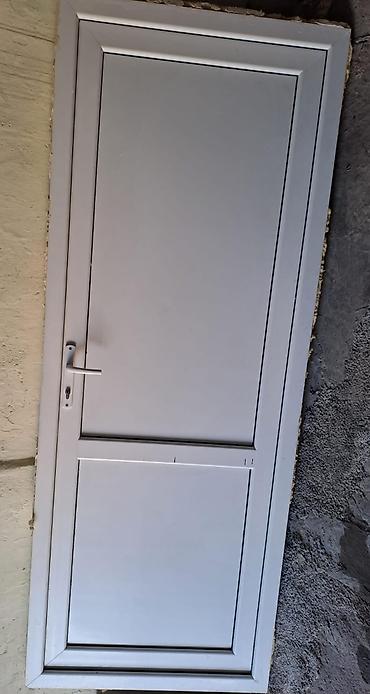 Ağ rəngdə PVC qapı 90-230 (olcu) - Material: PVC profilli, ikili panel