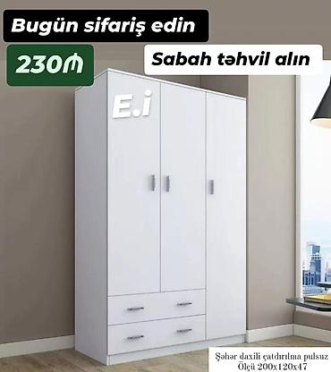Yeni, 3 qapılı, Siyirməli, Ağ, Açılan, Düz dolab lalafo.az -da Yeni, 3 qapılı, Siyirməli, Ağ, Açılan, Düz dolab