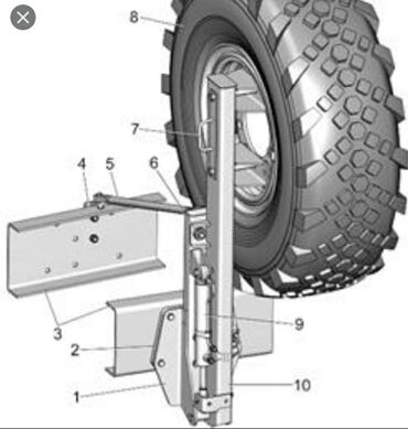 Подъемник запасного колеса камаз