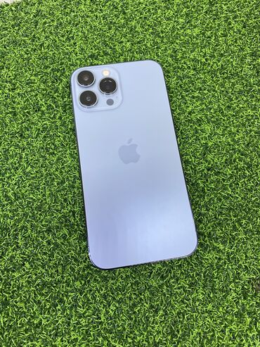 Apple iPhone: IPhone 13 Pro Max, Б/у, 128 ГБ, Sierra Blue, Защитное стекло, Чехол, Кабель, 100 %