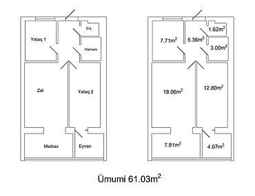 Mənzillərin satışı: Bakı, 3 otaqlı, Köhnə tikili, 61 kv. m — 2