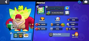 Digər: 26000 kupa brawlstars hesabi icinde esportsdan nadir 3 eded pin ve