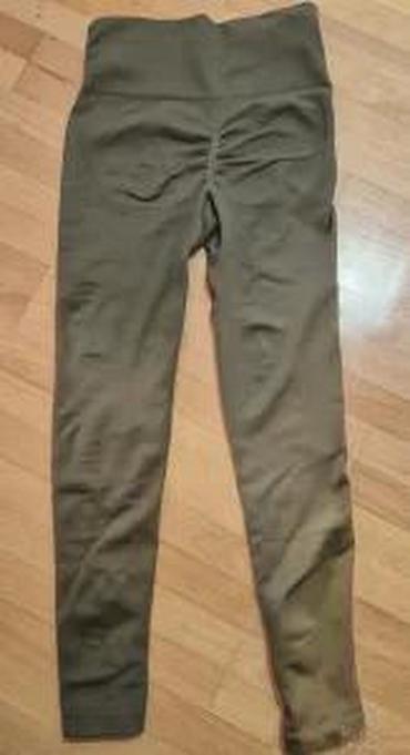 Helanke, biciklistički šortsevi: Ženske sportske helanke – visoki struk, maslinasto zelene - Kroj — 21