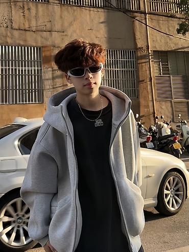 зимние вещи: Oversize Zip Hoodie 🩶 оверсайз-зипка из плотного хлопка с объёмным — 3