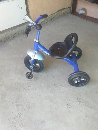 игрушечный коляска: Коляска, цвет - Голубой, Б/у