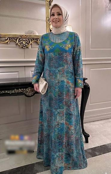Повседневное платье, Лето, Длинная модель, Шелк, Прямое, L, XL, 2XL