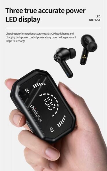 Минидиск-плееры: Новый Беспроводные (Bluetooth) Наушники, Lenovo, цвет - Черный