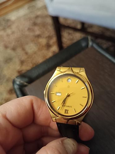 samsung smart watch: Qızılı rəngli klassik kişi qol saatı - Marka: SANGDO (siferblatda — 1
