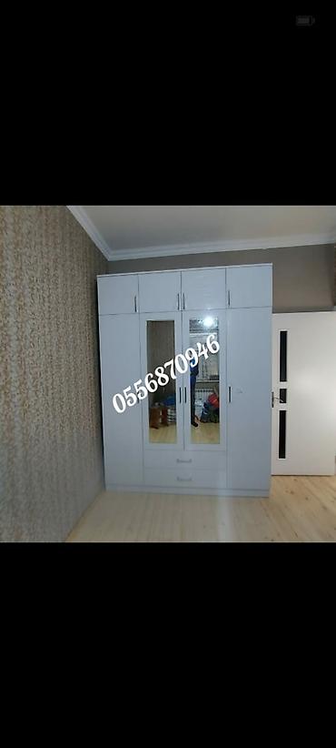 Paltar dolabları, qarderoblar: Yeni, 3 qapılı, Güzgülü, Ağ, Digər material, Açılan, Düz dolab — 16