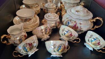 самовар на дровах: Чайный набор, Фарфор, 6 персон, Чехия