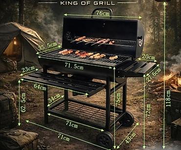 weber гриль: Угольный гриль-мангал на колесах «King of Grill» - Просторная — 1