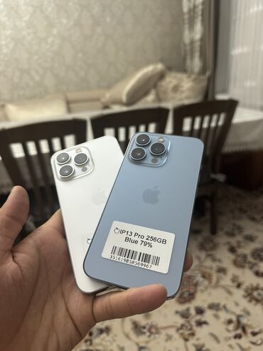 айфон из кореи: IPhone 13 Pro, Колдонулган, 256 ГБ, Sierra Blue, Коргоочу айнек, 79 %