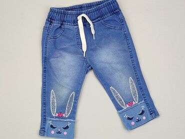 Spodnie i Legginsy: Spodnie jeansowe, 3-6 m, stan - Dobry