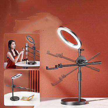 study lamp: Настольный штатив с кольцевой LED-подсветкой и держателем для — 2