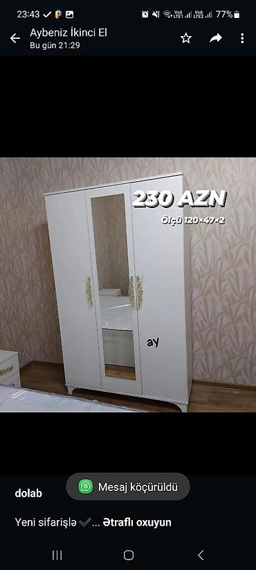 mebel skaf: *dolab* Yeni sifarişlə ✔️ Ölçü 120×47×2, rəng seçimi var 😍 Qiymət — 1