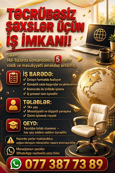 zaprafqa operator isi: İş imkanı – təcrübəsiz şəxslər üçün Komandamıza ciddi və məsuliyyətli — 1