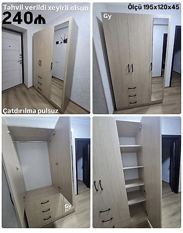 Üç qapılı dəhliz/dolab – güzgülü model - Ölçü: 195 × 120 × 45 sm - lalafo.az -da Üç qapılı dəhliz/dolab – güzgülü model - Ölçü: 195 × 120 × 45 sm -