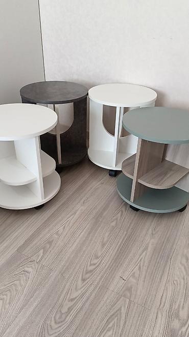 silver kitchen: Журнальный стол, Новый, Круглый, С колесиками, цвет - Белый — 5