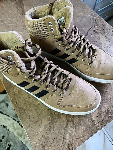 красовки зимные: Мужские зимние кеды/кроссовки высокие Adidas,Оригинал, Кожаные - — 4