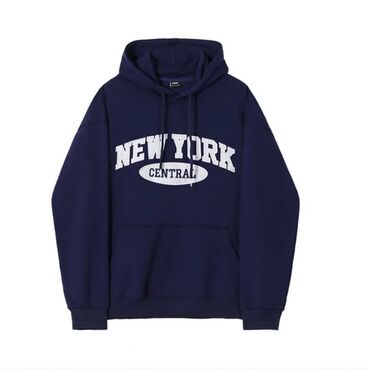 толстовка теплые: Оверсайз Худи New York Central | Размер: L Классическое тёмно-синее