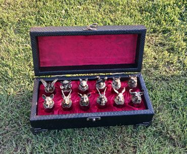 Digər dəstlər və servizlər: ✨ 12 Simvol – 1 Unikal Dəst Tamamilə əl işi heyvan başlıqlı şüşə — 9