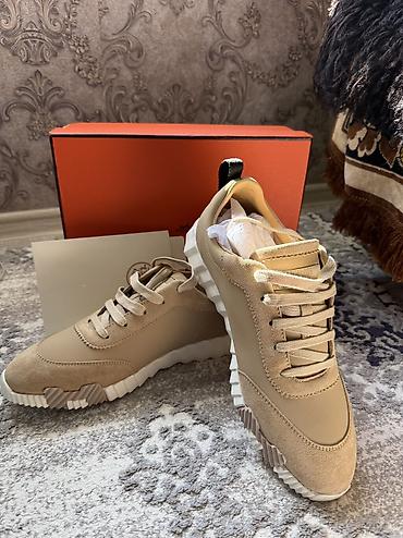 Спорттук бут кийим: Кроссовки Hermès Day Sneaker (мужские) - Цвет: бежевый (светлый — 6