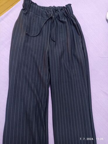 vunene pantalone: M (EU 38), L (EU 40), XL (EU 42), Visok struk, Ravne nogavice