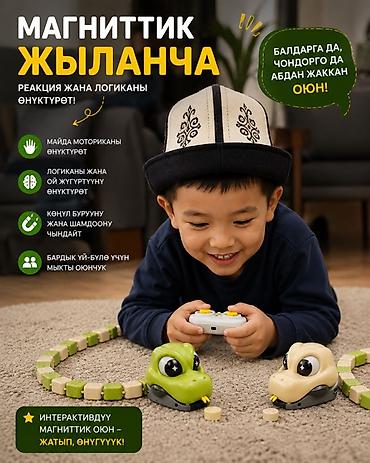 Игрушки: 🐍 Магниттик жыланча — балдарга да, чоңдорго да кызыктуу оюн! 🎮 Пульт — 8