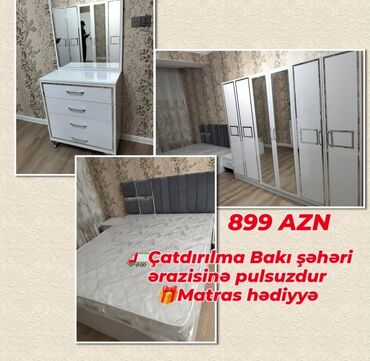 Sifarişlə çarpayılar: 2 təknəfərlik çarpayı, Dolab, Tumba, 2 tumba, Azərbaycan, Yeni