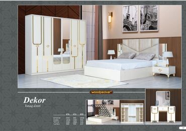 Divan və masa dəstləri: İkinəfərlik çarpayı, Dolab, Termo, 2 tumba, Türkiyə, Yeni