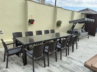 metbex stolu qiymeti: Balkon üçün, Açılmayan, Dördbucaq masa, 12 stul