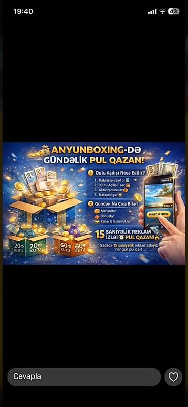 atv plus wifi: Anyunboxing – gündəlik gəlir üçün tətbiq Xüsusiyyətlər: - Qutu — 1
