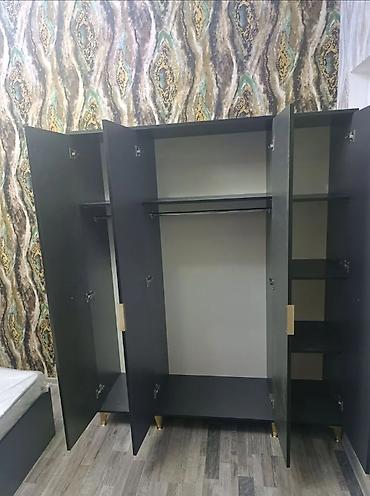 mebel ayaqları: Yeni, 4 qapılı, Güzgülü, Bej, Açılan, Düz dolab — 3