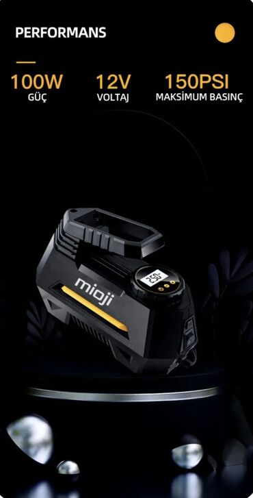Avtomobil kompressorları və nasosları: Mioji - Mio 10 Portativ 150PSI 12V 120W Avtomobil Hava Pompası — 5
