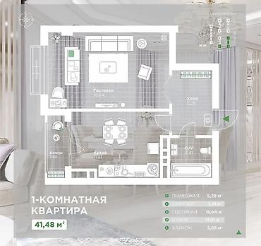 Продажа квартир: Продается 1 комнатная квартира Мкр Джал Ихлас Джал 42 м2 10 этаж из — 10