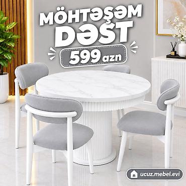 oturacagi: Möhtəşəm Dəst – 599 AZN - Dairəvi yemək masası və 4 ədəd stuldan — 1