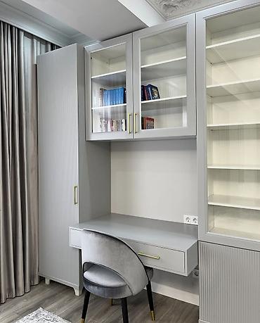 study table: Комплект офисной мебели, Новый, Шкаф, цвет - Серый — 2
