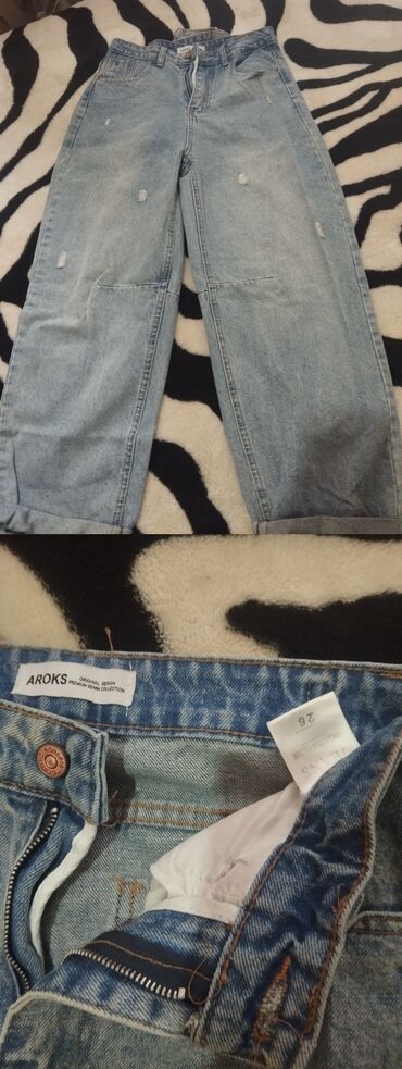 женские укороченные джинсы: Yeni etiketli baggy model ciens Razmer S. M. L qədər uyğun olar baha